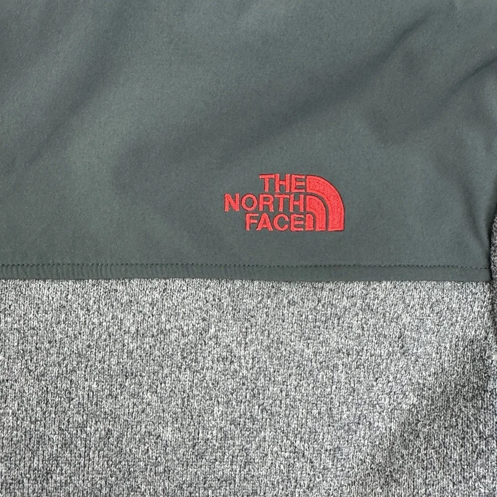 The North Face Gordon Lyons Insulated Hoodie Mens Small Gray Red Full Zip Jacket